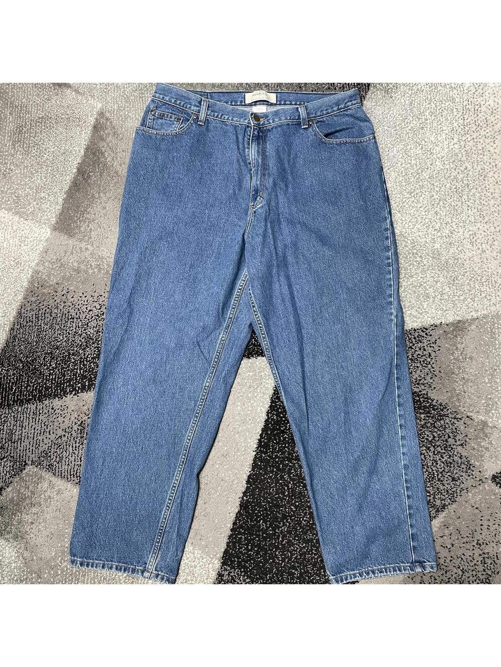 LL Bean Double L Relaxed Fit Womens Sz 20 R Blue Jeans OMW13
